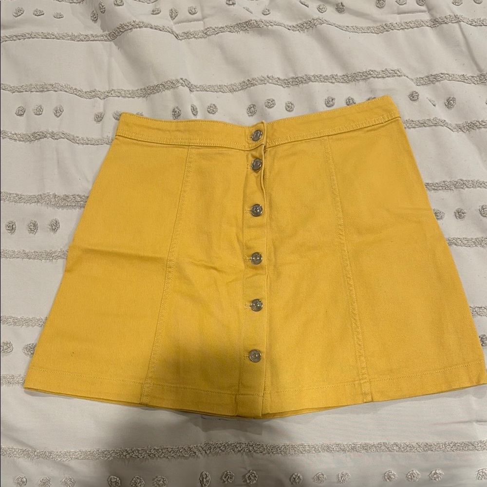H&M Yellow A-Line Mini Skirt Resort Wear